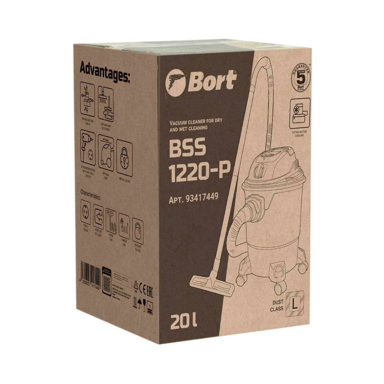 Staubsauger für die chemische und nasse Reinigung BORT BSS-1220-P